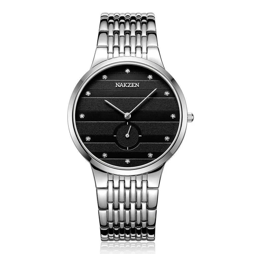 NAKZEN Commerce Diamond Men Watch Famous Luxury Brand Sapphire Watches Men's Stainless Steel Simple Black Gold Watch Male Clock